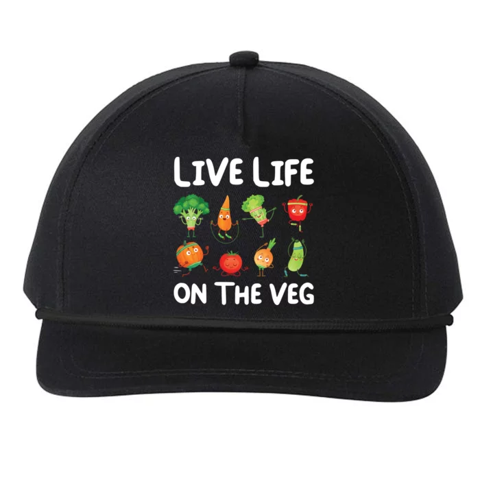 Live Life On The Veg For Vegetarian Gift Snapback Five-Panel Rope Hat