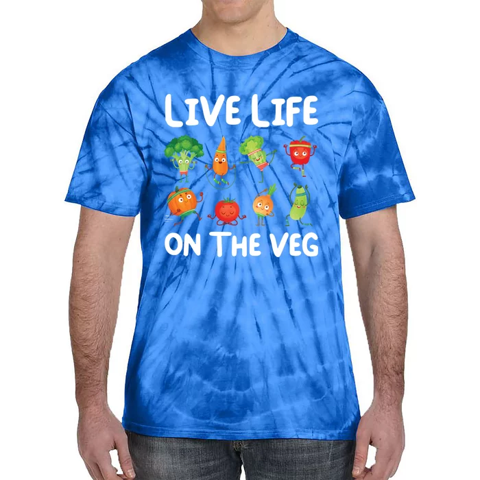 Live Life On The Veg For Vegetarian Gift Tie-Dye T-Shirt