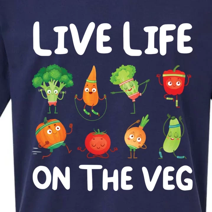 Live Life On The Veg For Vegetarian Gift Sueded Cloud Jersey T-Shirt