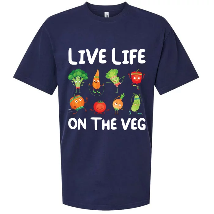 Live Life On The Veg For Vegetarian Gift Sueded Cloud Jersey T-Shirt