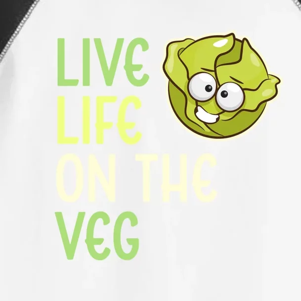 Live Life On The Veg Funny Vegetable Lettuce Vegan Lifestyle Cool Gift Toddler Fine Jersey T-Shirt