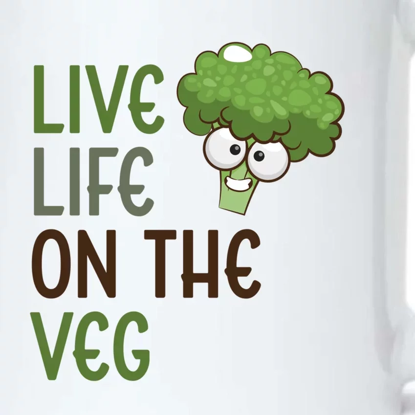 Live Life On The Veg Funny Vegetable Broccoli Vegan Life Gift Black Color Changing Mug