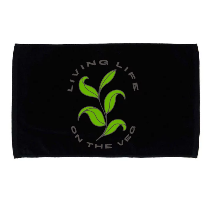 Living Life On The Veg / Plant Based Diet / Vegan Vegetarian Gift Microfiber Hand Towel