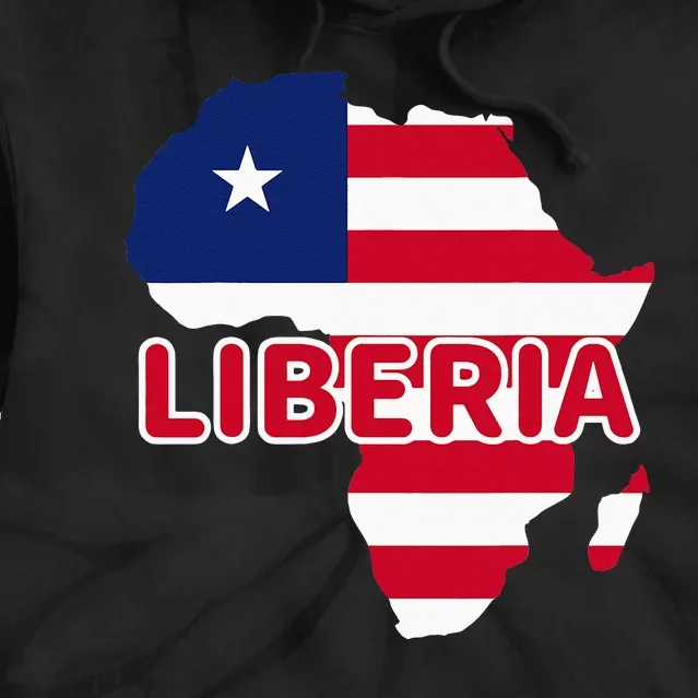 Liberia Liberian Pride Flag Map Africa Print Tie Dye Hoodie