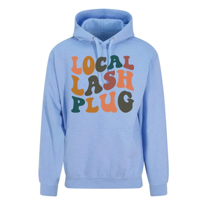 Local Lash Plug Lash Tech Lash Artist Retro Eyelash Gift Unisex Surf Hoodie