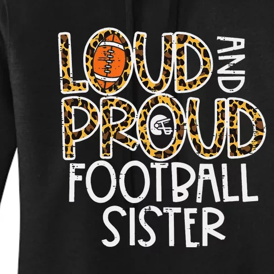 Leopard Loud & Proud American Football Sister Family Women's Pullover Hoodie