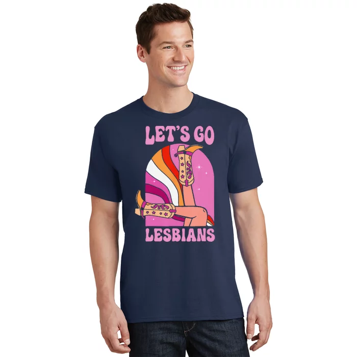 Lgbt Lesbian Pride Month Cow Boots LetS Go Lesbians T-Shirt