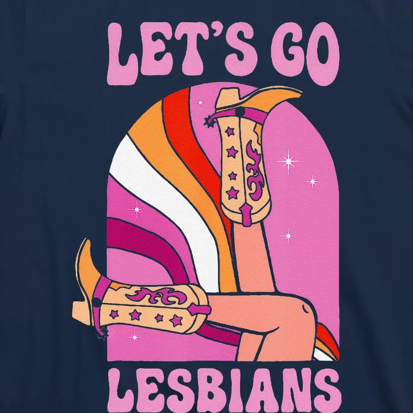 Lgbt Lesbian Pride Month Cow Boots LetS Go Lesbians T-Shirt