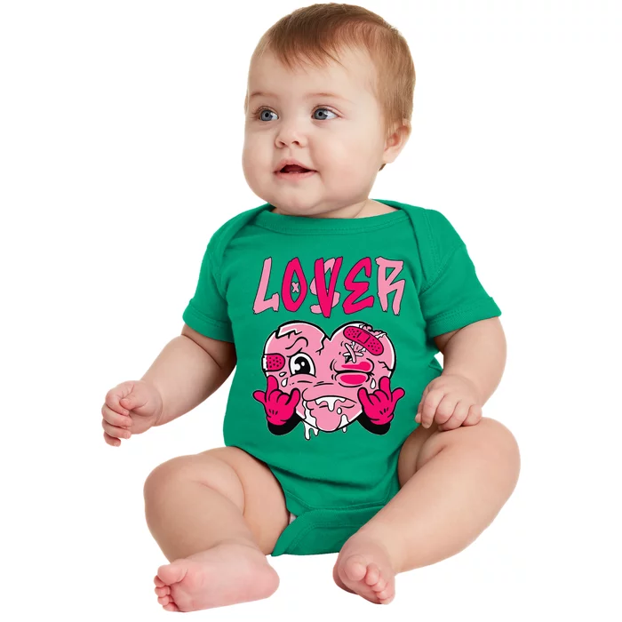 Loser Lover Pink Drip Heart Matching Baby Bodysuit