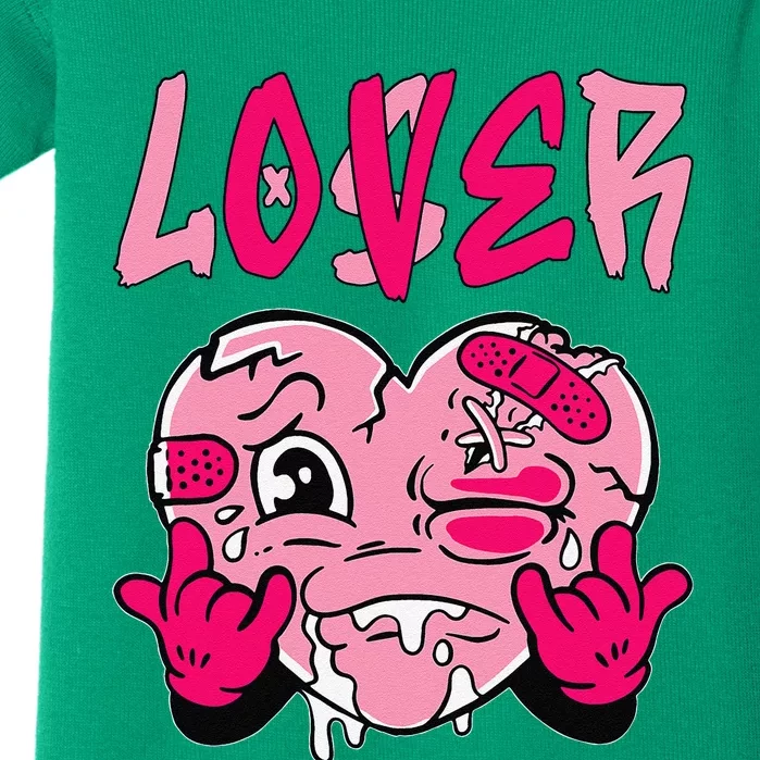 Loser Lover Pink Drip Heart Matching Baby Bodysuit