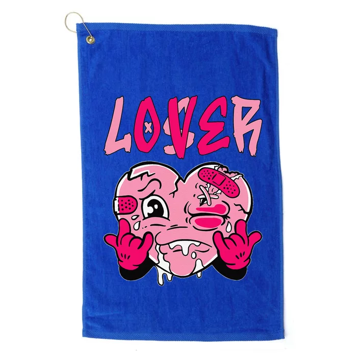 Loser Lover Pink Drip Heart Matching Platinum Collection Golf Towel