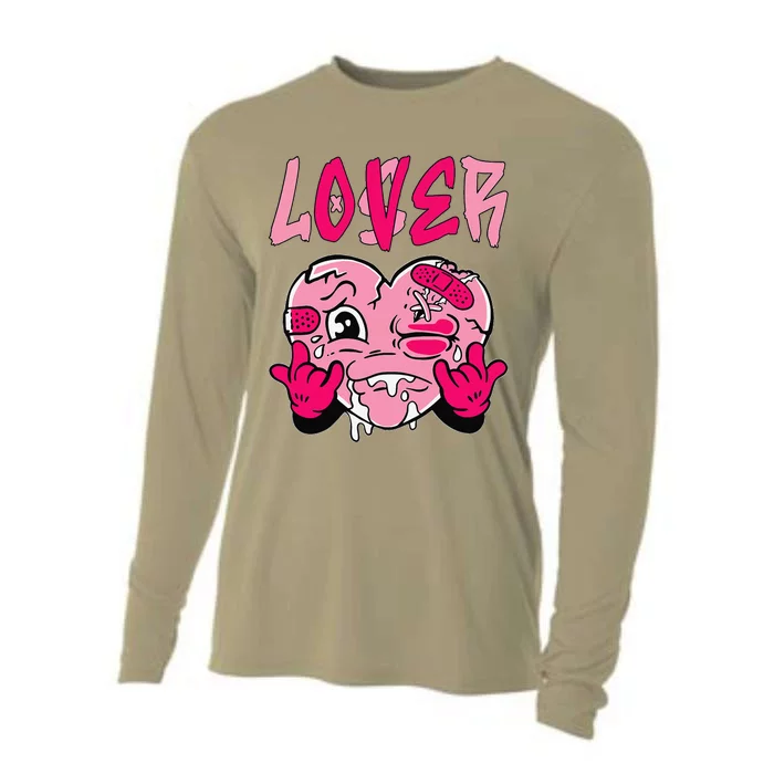 Loser Lover Pink Drip Heart Matching Cooling Performance Long Sleeve Crew