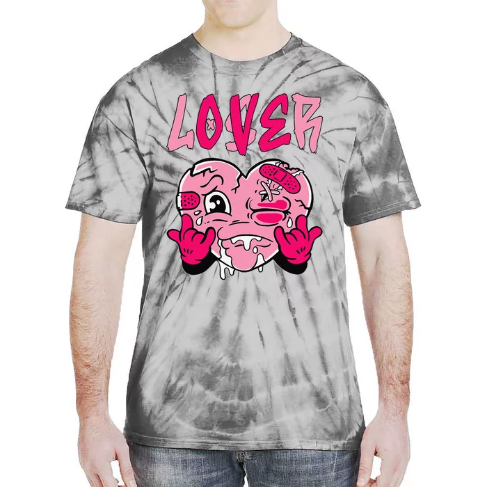 Loser Lover Pink Drip Heart Matching Tie-Dye T-Shirt