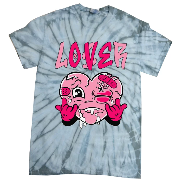 Loser Lover Pink Drip Heart Matching Tie-Dye T-Shirt