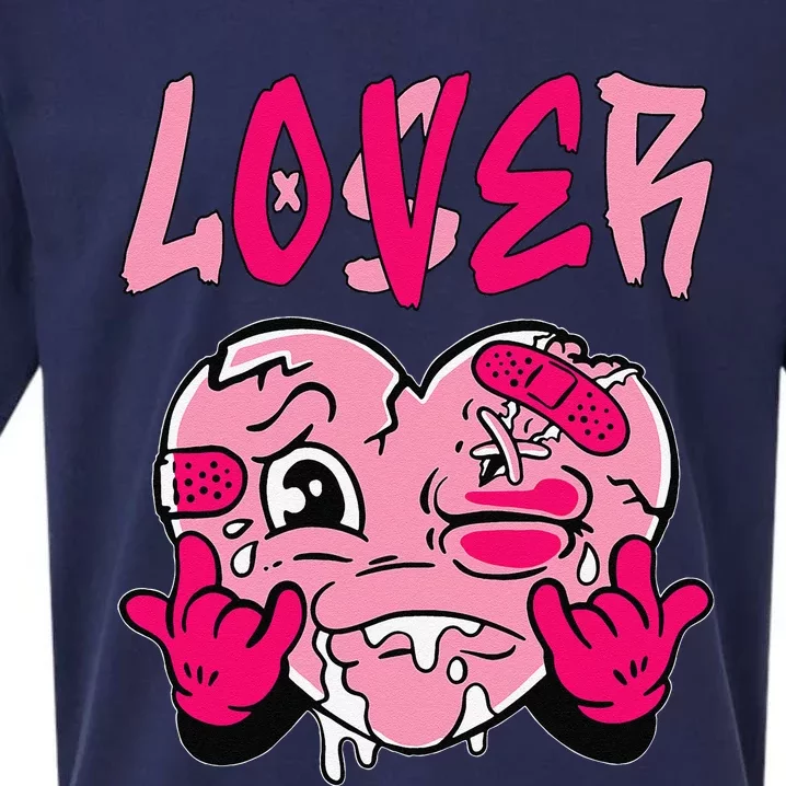 Loser Lover Pink Drip Heart Matching Sueded Cloud Jersey T-Shirt