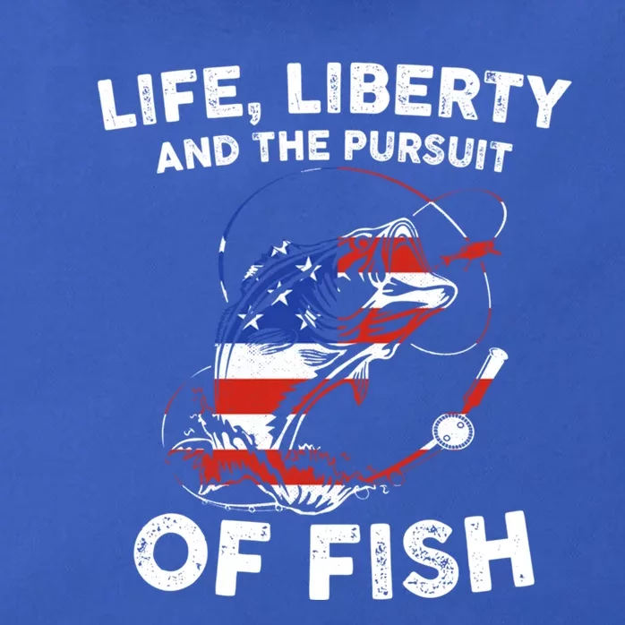 Life Liberty Pursuit Of Fish Fisher Usa Us Funny 4th Of July Gift Zip Tote Bag