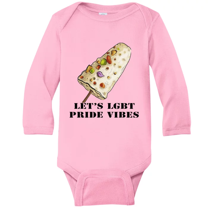 LetS Lgbt Pride Vibes Retro 70s Style Ice Creams Baby Long Sleeve Bodysuit