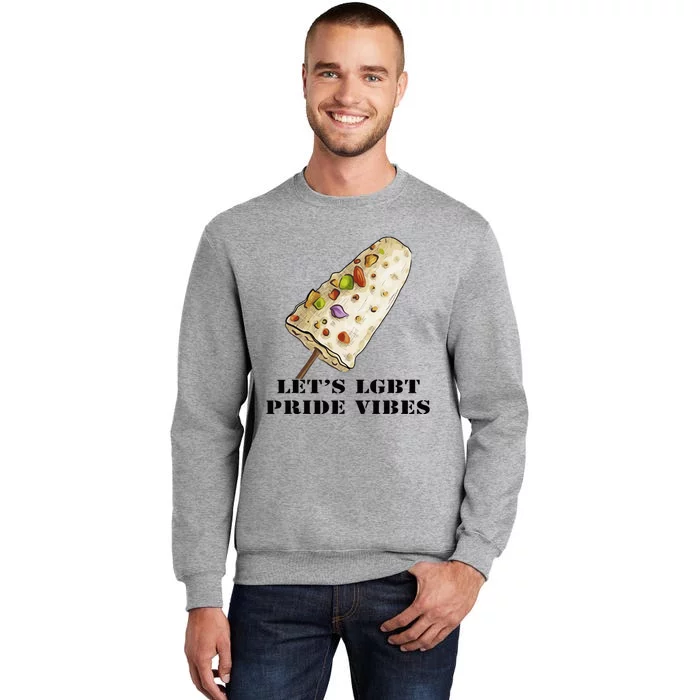 LetS Lgbt Pride Vibes Retro 70s Style Ice Creams Tall Sweatshirt