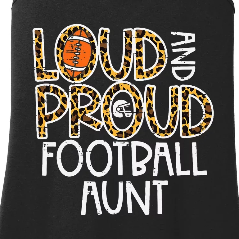 Leopard Loud & Proud American Football Aunt Family Auntie Ladies Essential Tank