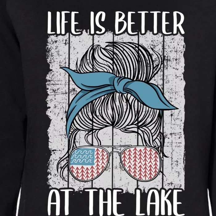 Lake Life Pontoon Queen Boating Life Is Better At The Lake Gift Womens California Wash Sweatshirt