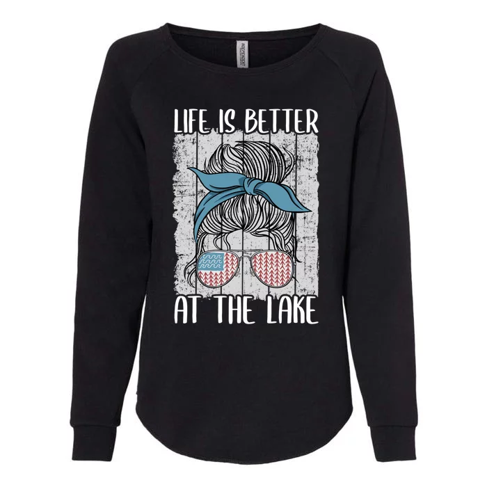 Lake Life Pontoon Queen Boating Life Is Better At The Lake Gift Womens California Wash Sweatshirt