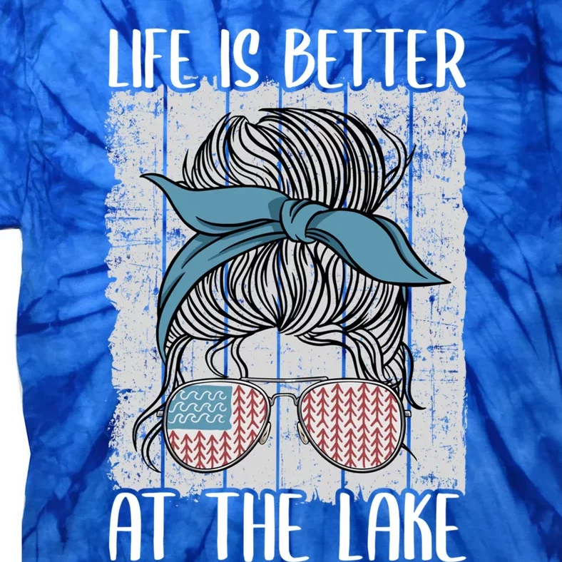 Lake Life Pontoon Queen Boating Life Is Better At The Lake Gift Tie-Dye T-Shirt