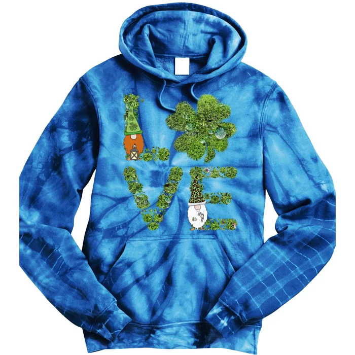 Love Leprechauns Quatrefoil Clover Shamrock St Patricks Day Gift Tie Dye Hoodie