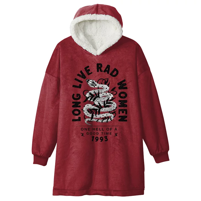 Long Live Rad Women One Hell Of A Good Time 1993 Women Hooded Wearable Blanket