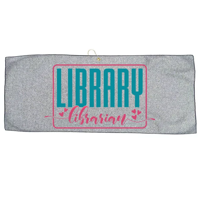 Library Librarian Reading Books And Bookworm Library Day Great Gift Large Microfiber Waffle Golf Towel