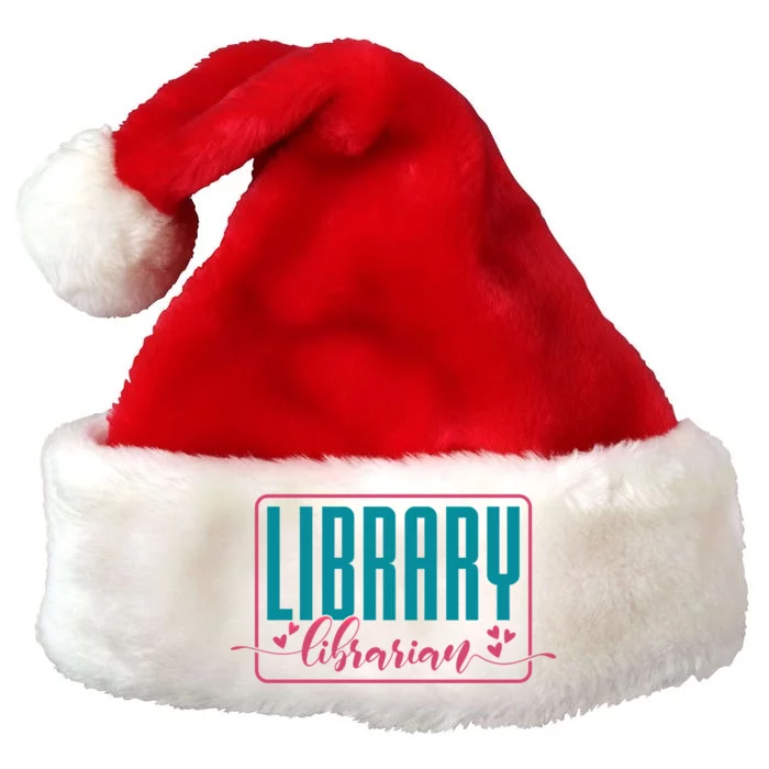 Library Librarian Reading Books And Bookworm Library Day Great Gift Premium Christmas Santa Hat