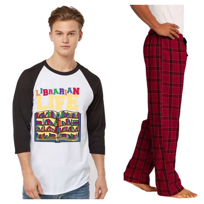 Librarian Life Reading Books And Bookworm Library Day Gift Raglan Sleeve Pajama Set