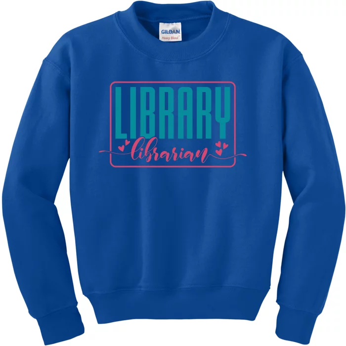 Library Librarian Reading Books And Bookworm Library Day Gift Kids Sweatshirt