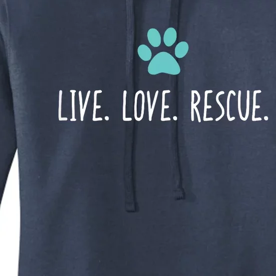 Live Love Rescue Cute Veterinarian Vet Gift Women's Pullover Hoodie