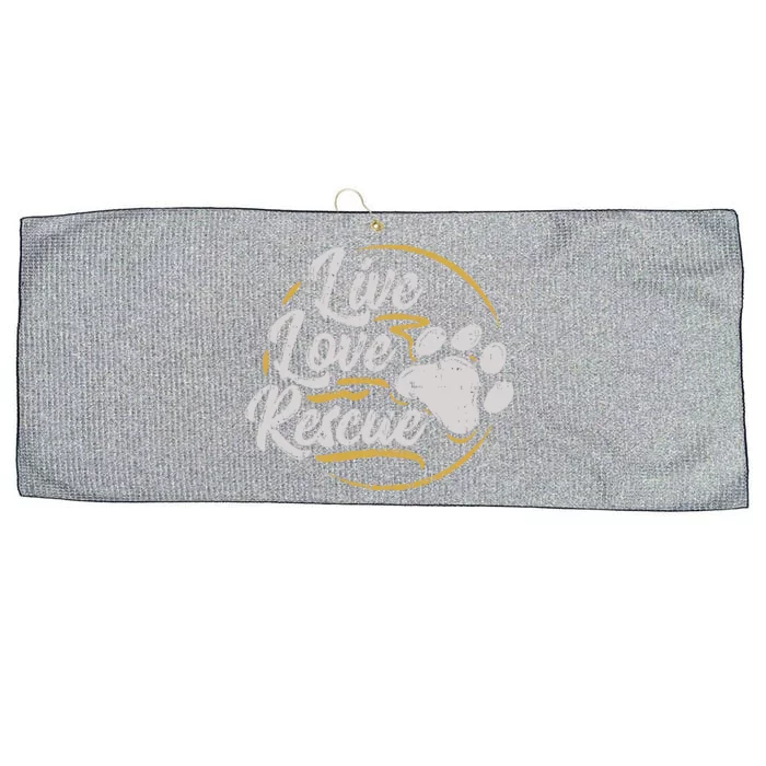 Live Love Rescue Dog Lover Adopt A Dog Adoption Large Microfiber Waffle Golf Towel