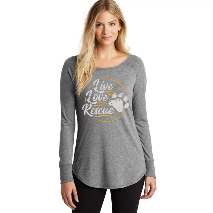 Live Love Rescue Dog Lover Adopt A Dog Adoption Women's Perfect Tri Tunic Long Sleeve Shirt