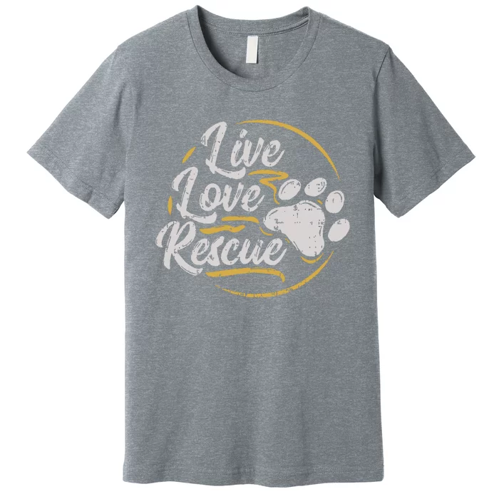 Live Love Rescue Dog Lover Adopt A Dog Adoption Premium T-Shirt