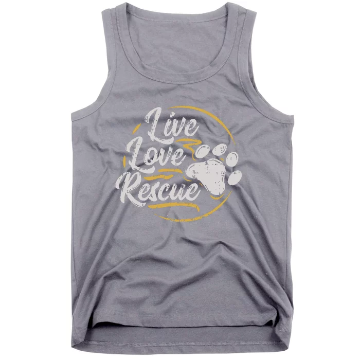 Live Love Rescue Dog Lover Adopt A Dog Adoption Tank Top