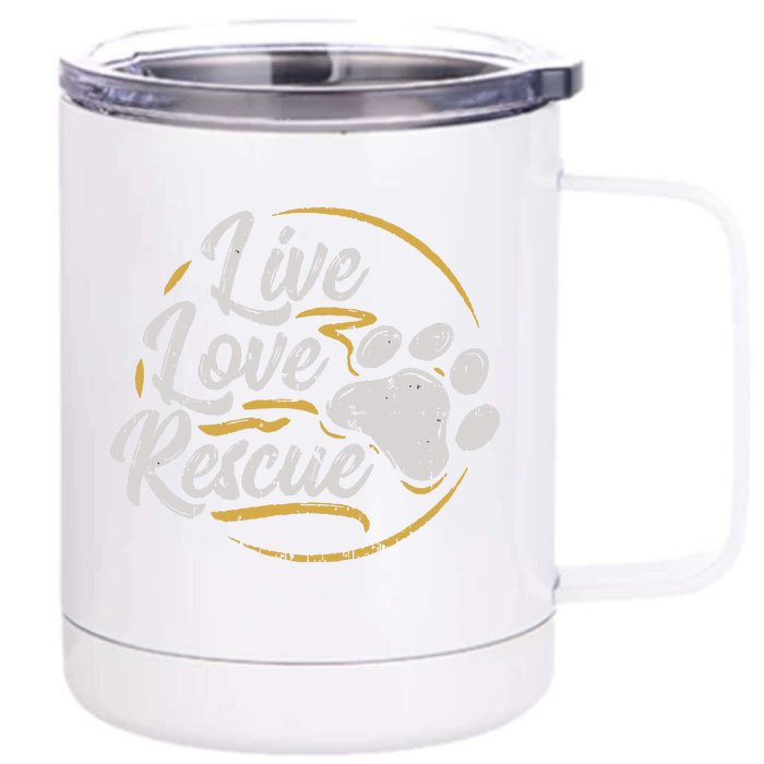 Live Love Rescue Dog Lover Adopt A Dog Adoption Front & Back 12oz Stainless Steel Tumbler Cup