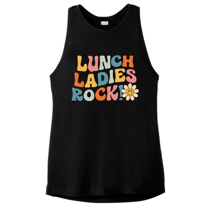 Lunch Ladies Rock! Retro Lunch Ladies Squad Cafeteria Crew Ladies Tri-Blend Wicking Tank