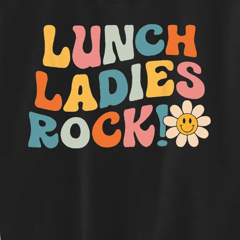 Lunch Ladies Rock! Retro Lunch Ladies Squad Cafeteria Crew Kids Sweatshirt