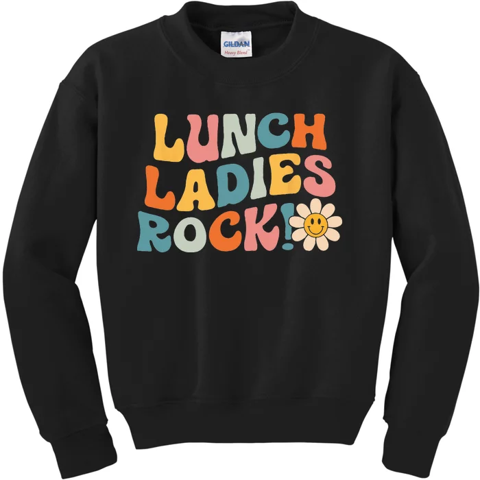 Lunch Ladies Rock! Retro Lunch Ladies Squad Cafeteria Crew Kids Sweatshirt