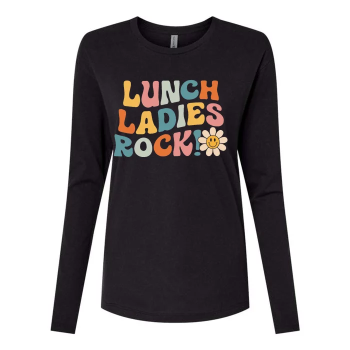 Lunch Ladies Rock! Retro Lunch Ladies Squad Cafeteria Crew Womens Cotton Relaxed Long Sleeve T-Shirt