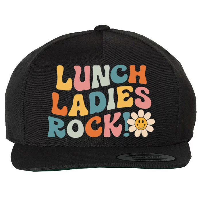 Lunch Ladies Rock! Retro Lunch Ladies Squad Cafeteria Crew Wool Snapback Cap