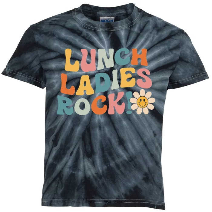 Lunch Ladies Rock! Retro Lunch Ladies Squad Cafeteria Crew Kids Tie-Dye T-Shirt