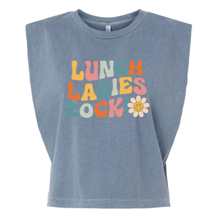 Lunch Ladies Rock! Retro Lunch Ladies Squad Cafeteria Crew Garment-Dyed Women's Muscle Tee