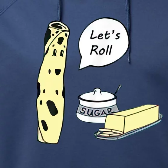 Lefse LetS Roll Norwegian Midwest Gifts Lefse Making Performance Fleece Hoodie