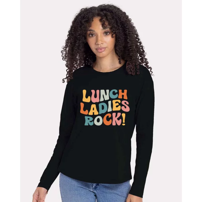 Lunch Ladies Rock! Retro Lunch Ladies Squad Cafeteria Crew Womens Cotton Relaxed Long Sleeve T-Shirt