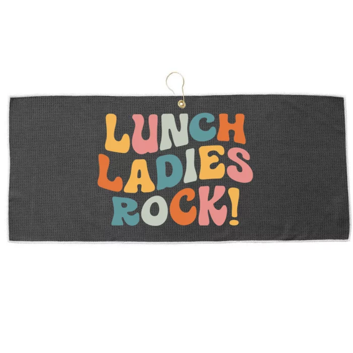 Lunch Ladies Rock! Retro Lunch Ladies Squad Cafeteria Crew Large Microfiber Waffle Golf Towel