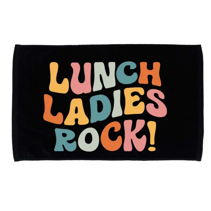 Lunch Ladies Rock! Retro Lunch Ladies Squad Cafeteria Crew Microfiber Hand Towel