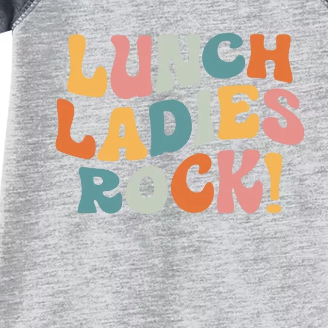 Lunch Ladies Rock! Retro Lunch Ladies Squad Cafeteria Crew Infant Baby Jersey Bodysuit